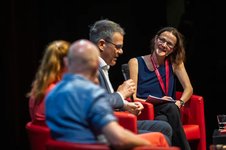 Stefan Schmidtke, Künstlerischer Leiter der Kulturhauptstadt-GmbH, Andrea Pier, Kaufmännische Geschäftsführerin der Kulturhauptstadt GmbH, Christoph Dittrich, Generalintendant der Theater Chemnitz, Ulrike Kolter, Chefredakteurin Deutsche Bühne