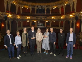 Johannes Leppin, Iris Laufenberg, Claudia Schmitz, Carsten Brosda, Cerstin Richter-Kotowski, Jutta Allmendinger, Oliver Reese, Dieter Ripberger, Michael Schröder_Auftakt JT